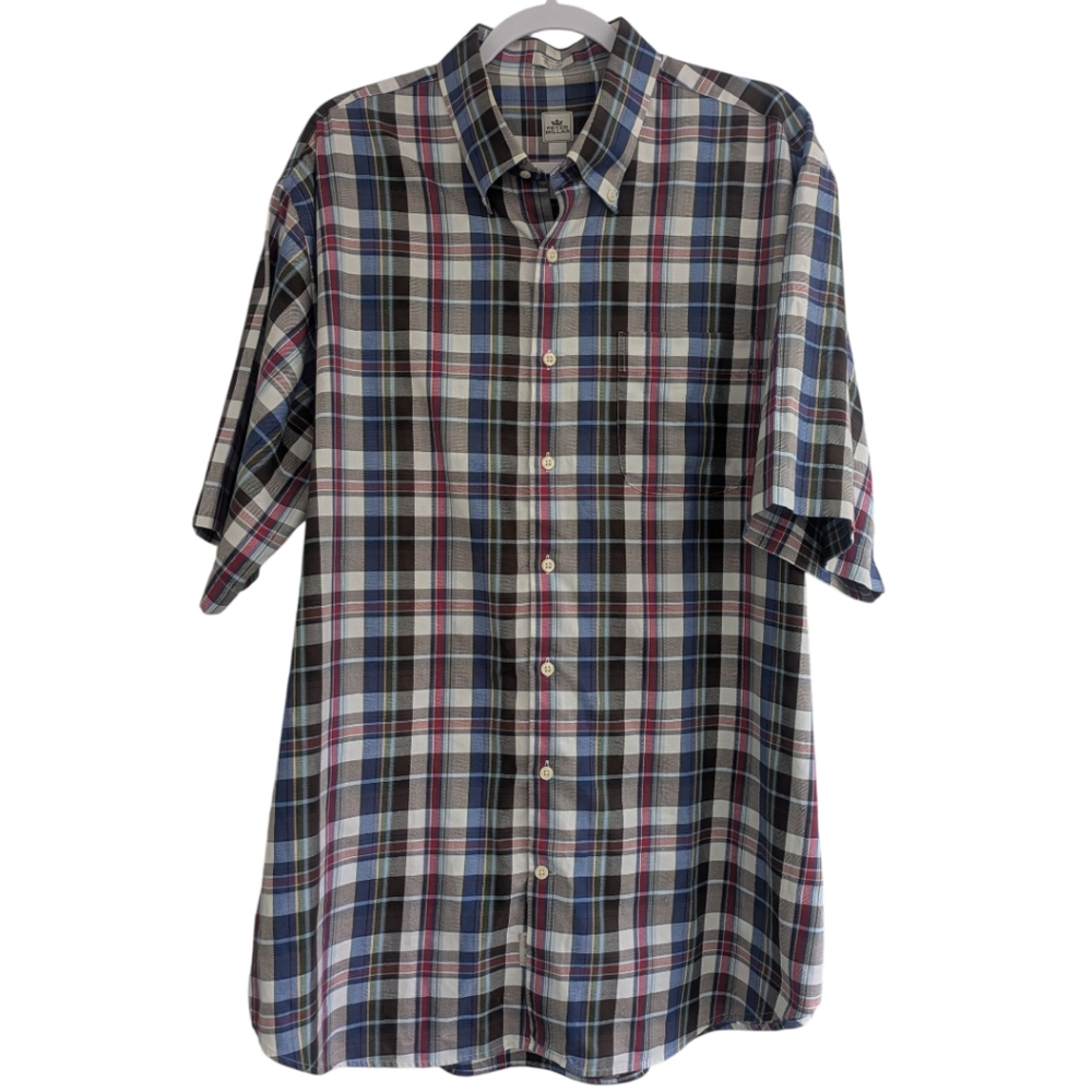 Peter Millar Plaid Short Sleeve Button Shirt